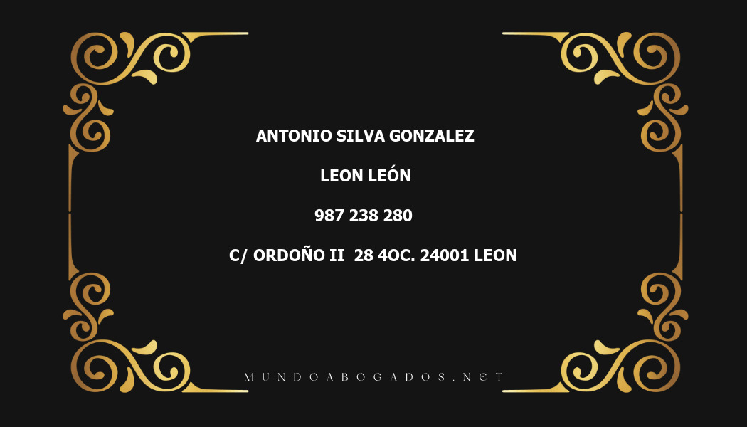 abogado Antonio Silva Gonzalez en la localidad de Leon