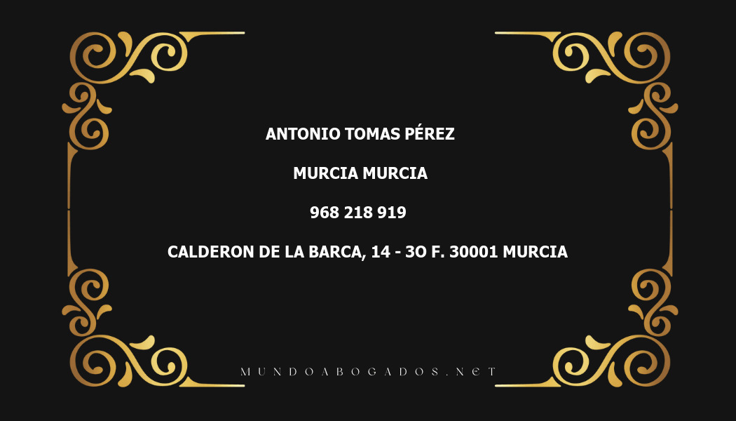 abogado Antonio Tomas Pérez en la localidad de Murcia