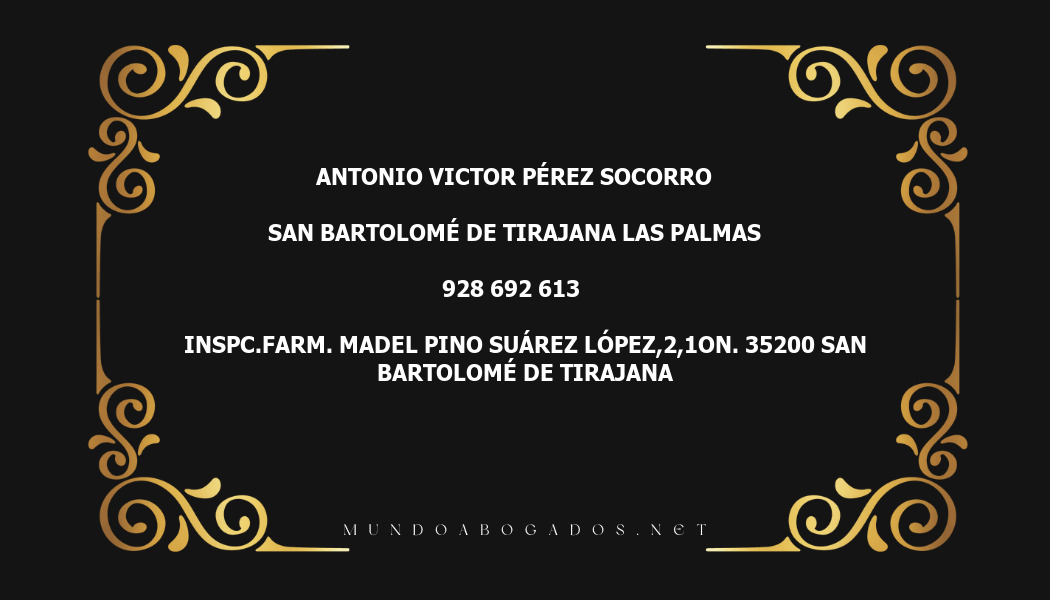 abogado Antonio Victor Pérez Socorro en la localidad de San Bartolomé de Tirajana