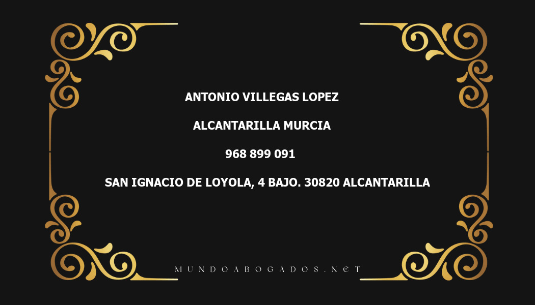 abogado Antonio Villegas Lopez en la localidad de Alcantarilla