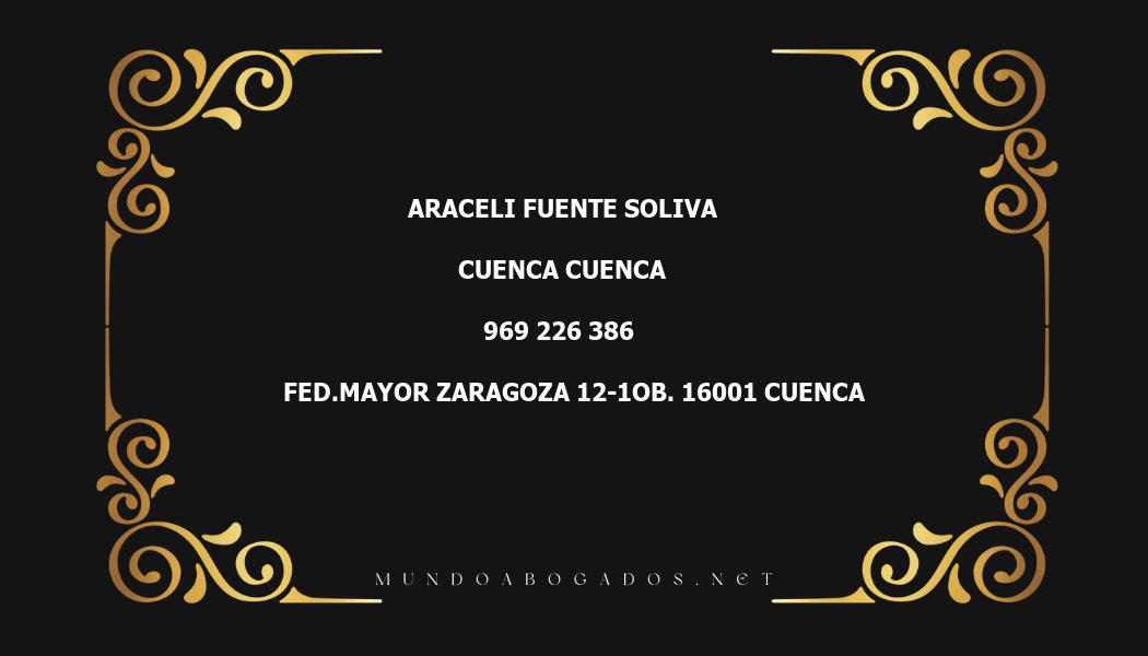 abogado Araceli Fuente Soliva en la localidad de Cuenca