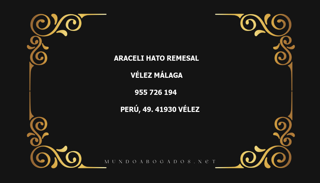 abogado Araceli Hato Remesal en la localidad de Vélez