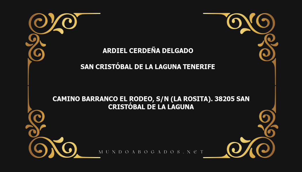 abogado Ardiel Cerdeña Delgado en la localidad de San Cristóbal de La Laguna