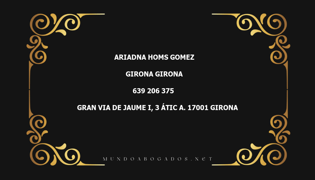 abogado Ariadna Homs Gomez en la localidad de Girona