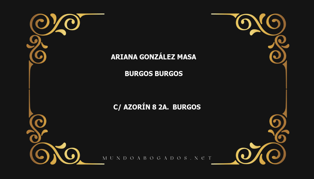 abogado Ariana González Masa en la localidad de Burgos