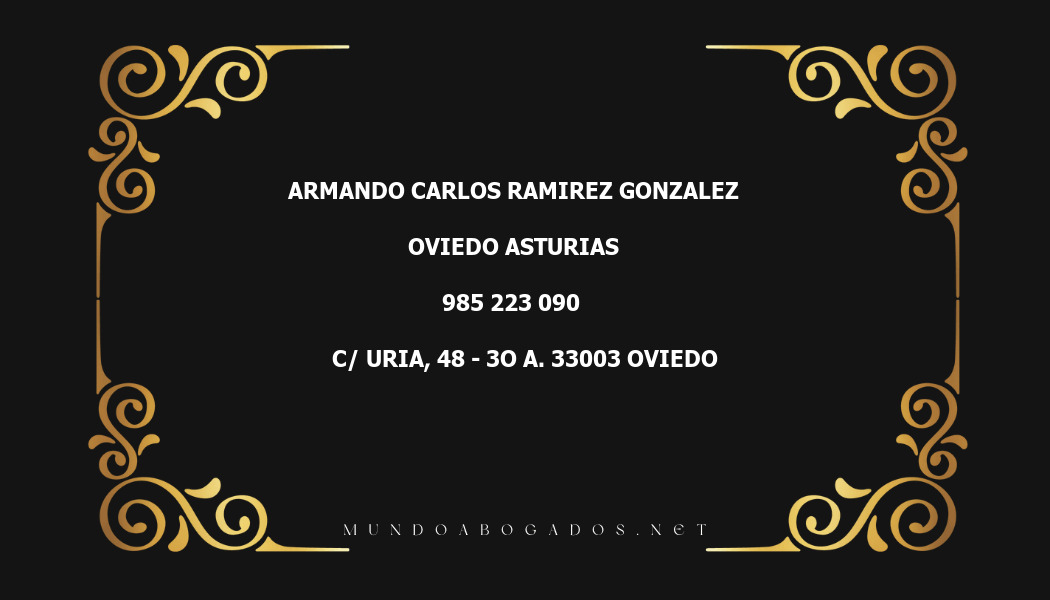 abogado Armando Carlos Ramirez Gonzalez en la localidad de Oviedo