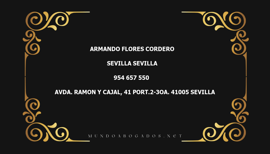 abogado Armando Flores Cordero en la localidad de Sevilla