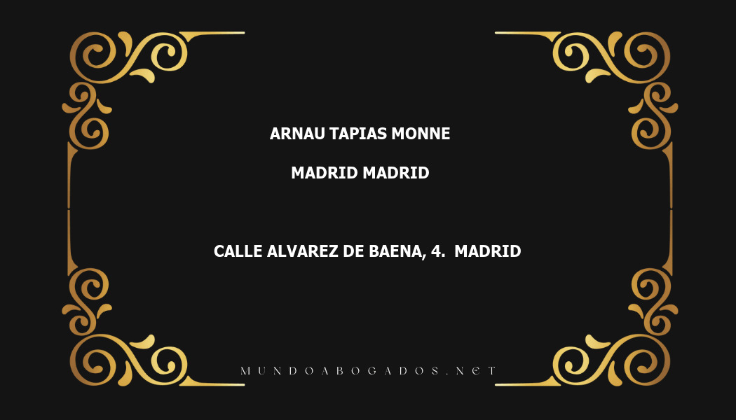 abogado Arnau Tapias Monne en la localidad de Madrid