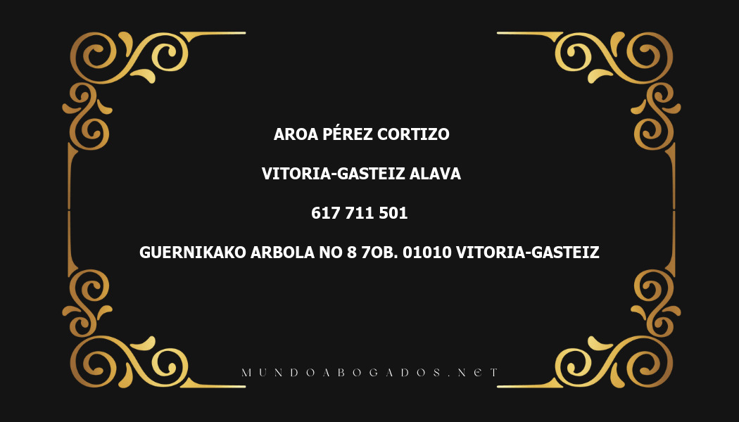 abogado Aroa Pérez Cortizo en la localidad de Vitoria-Gasteiz