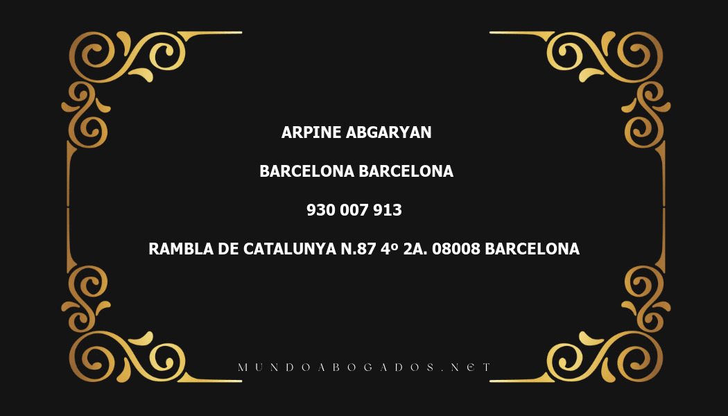 abogado Arpine Abgaryan en la localidad de Barcelona