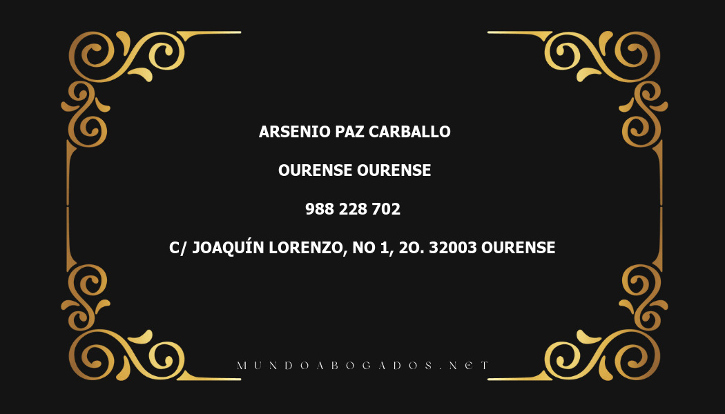 abogado Arsenio Paz Carballo en la localidad de Ourense