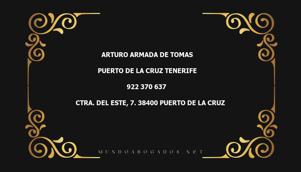 abogado Arturo Armada De Tomas en la localidad de Puerto de la Cruz