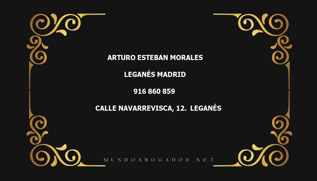 abogado Arturo Esteban Morales en la localidad de Leganés