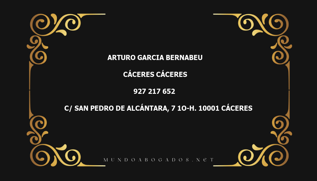 abogado Arturo Garcia Bernabeu en la localidad de Cáceres