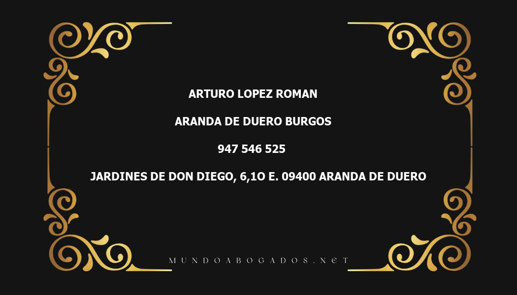 abogado Arturo Lopez Roman en la localidad de Aranda de Duero