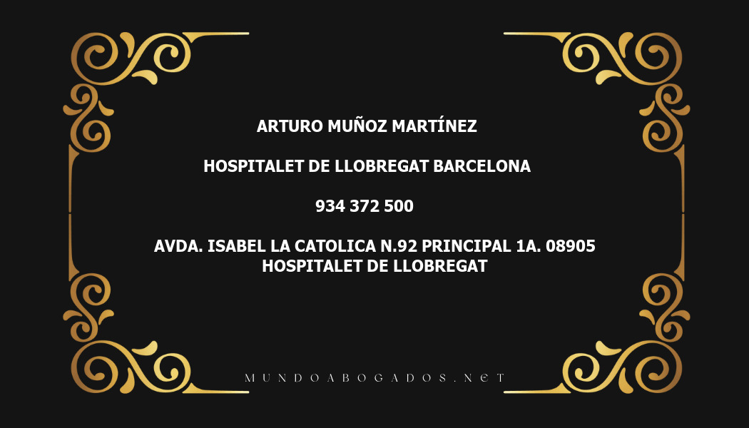 abogado Arturo Muñoz Martínez en la localidad de Hospitalet de Llobregat