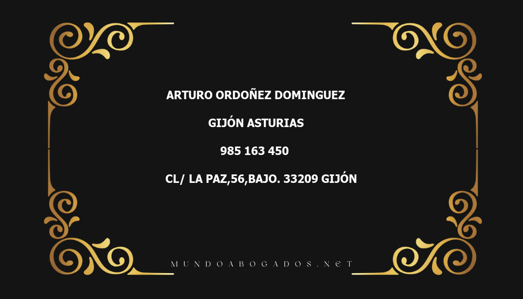 abogado Arturo Ordoñez Dominguez en la localidad de Gijón