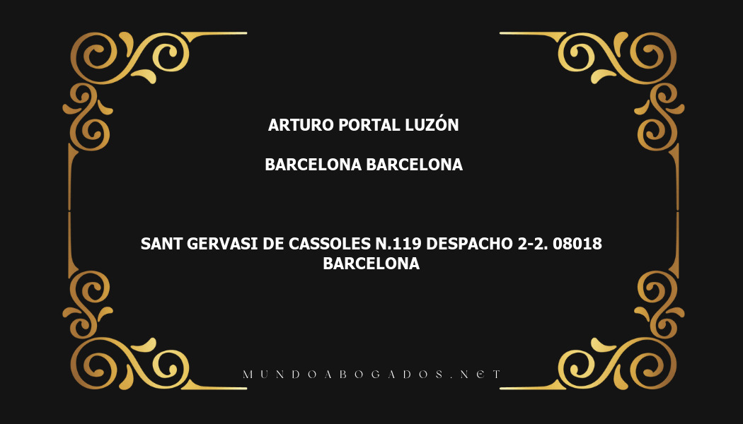 abogado Arturo Portal Luzón en la localidad de Barcelona