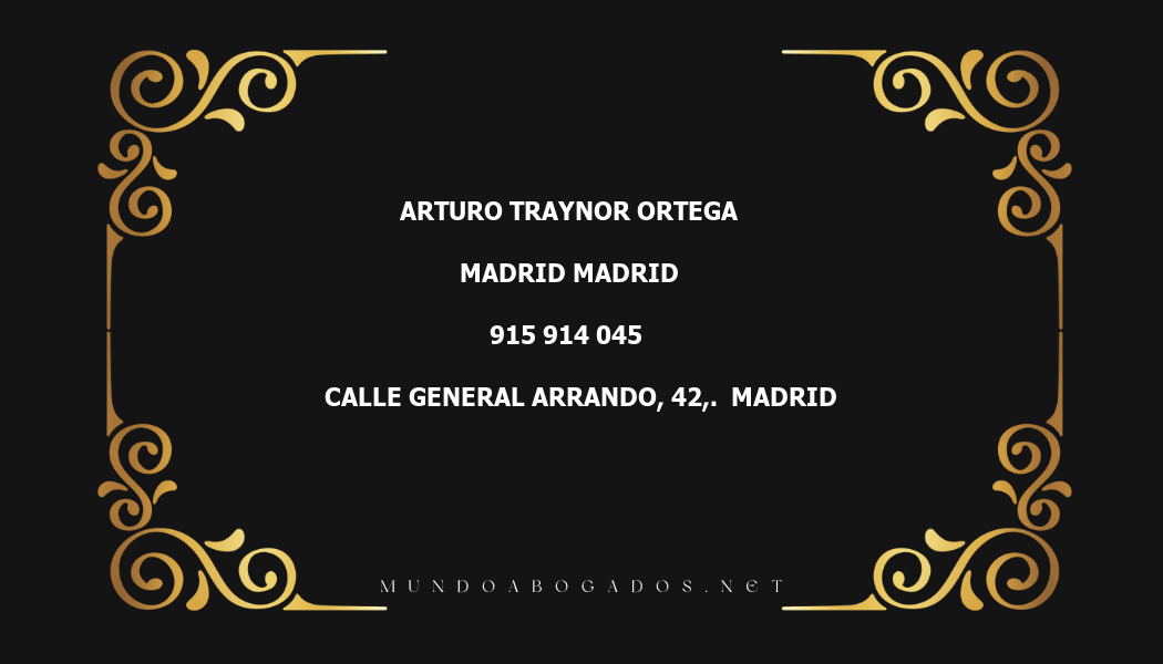 abogado Arturo Traynor Ortega en la localidad de Madrid