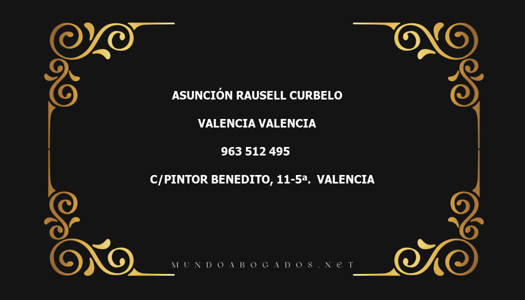 abogado Asunción Rausell Curbelo en la localidad de Valencia