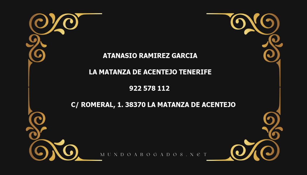 abogado Atanasio Ramirez Garcia en la localidad de La Matanza de Acentejo