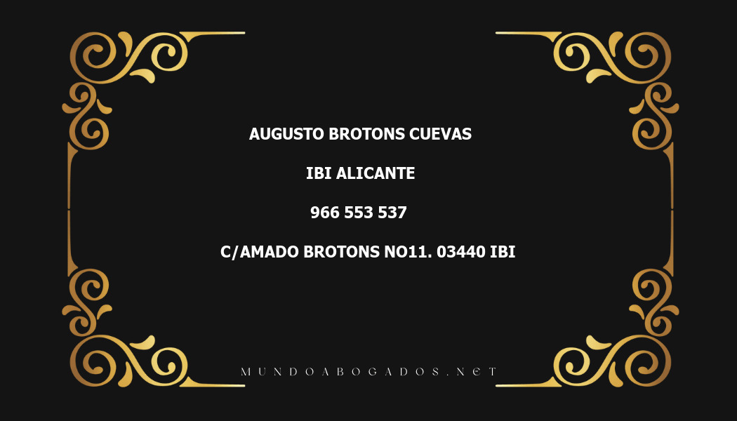 abogado Augusto Brotons Cuevas en la localidad de Ibi