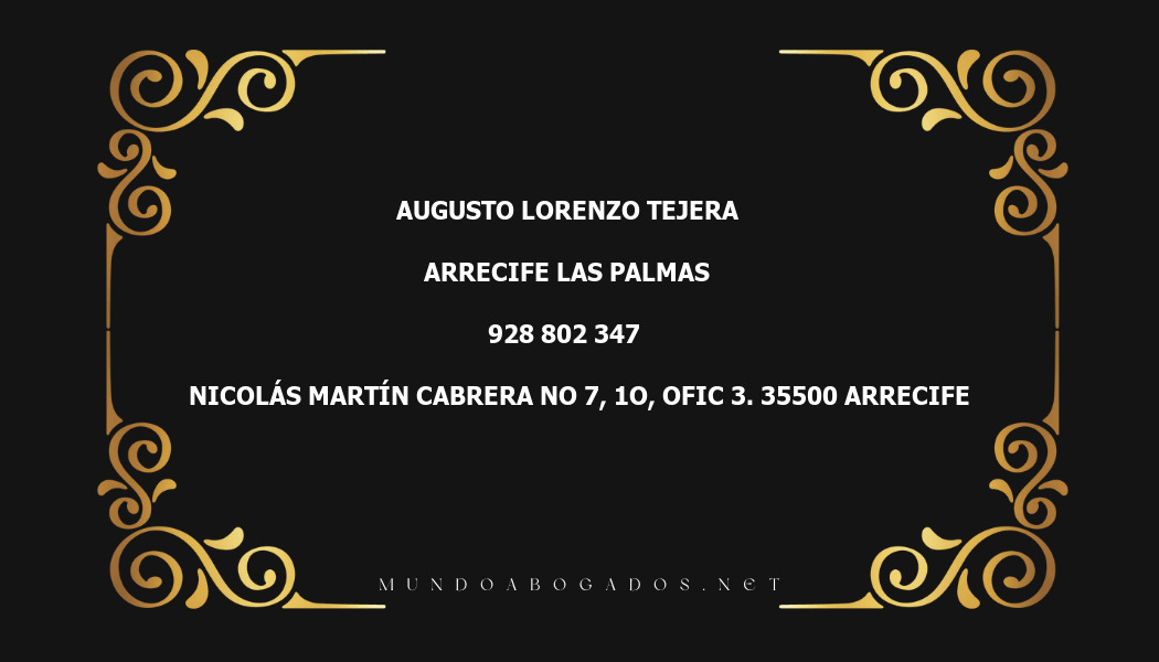 abogado Augusto Lorenzo Tejera en la localidad de Arrecife