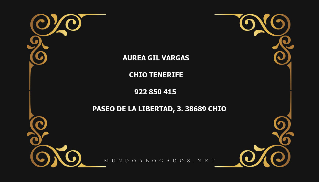 abogado Aurea Gil Vargas en la localidad de Chio