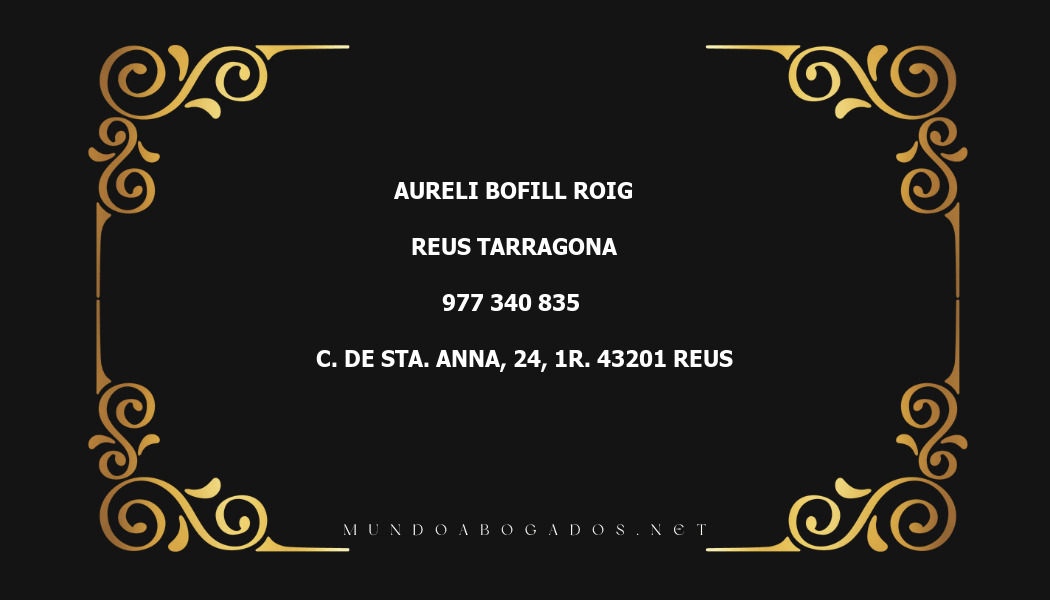 abogado Aureli Bofill Roig en la localidad de Reus