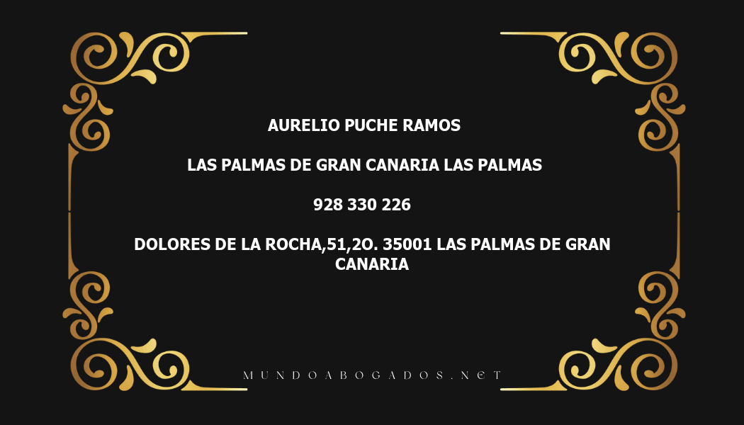 abogado Aurelio Puche Ramos en la localidad de Las Palmas de Gran Canaria