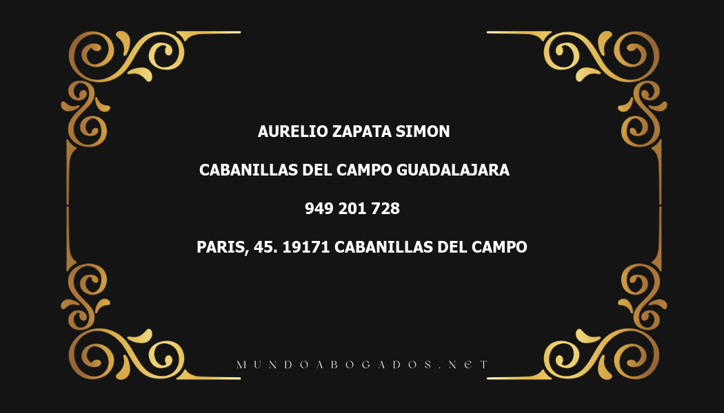 abogado Aurelio Zapata Simon en la localidad de Cabanillas del Campo