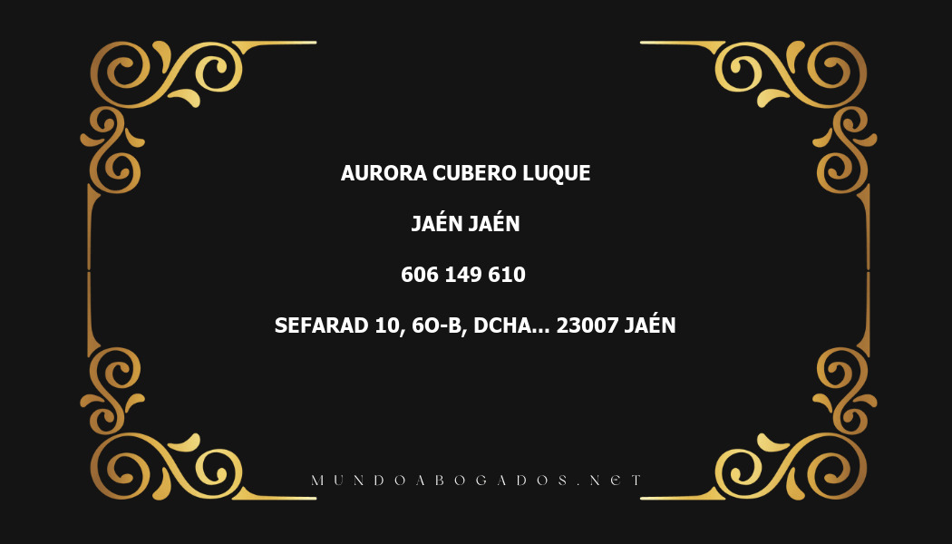 abogado Aurora Cubero Luque en la localidad de Jaén