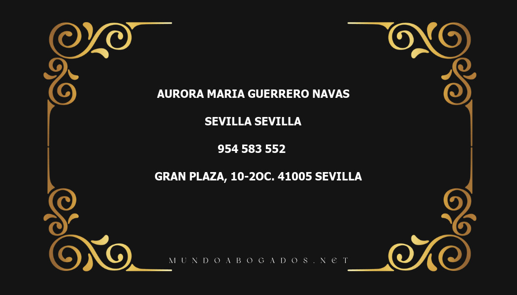 abogado Aurora Maria Guerrero Navas en la localidad de Sevilla