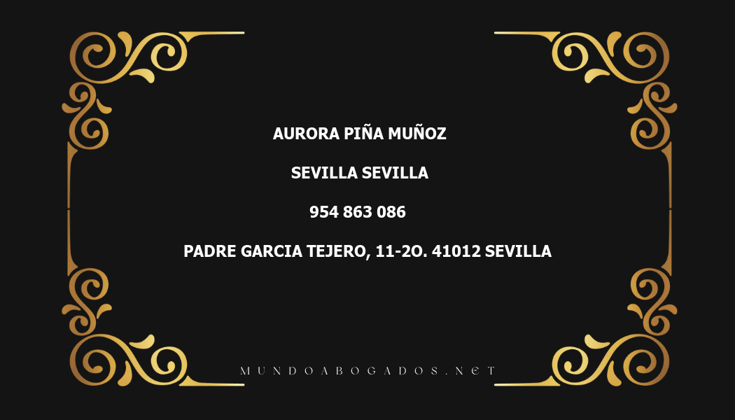 abogado Aurora Piña Muñoz en la localidad de Sevilla