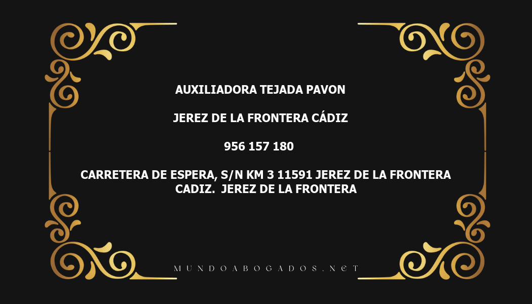 abogado Auxiliadora Tejada Pavon en la localidad de Jerez de la Frontera