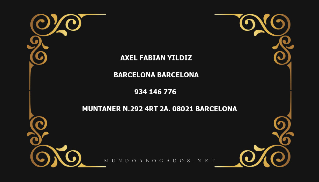 abogado Axel Fabian Yildiz en la localidad de Barcelona