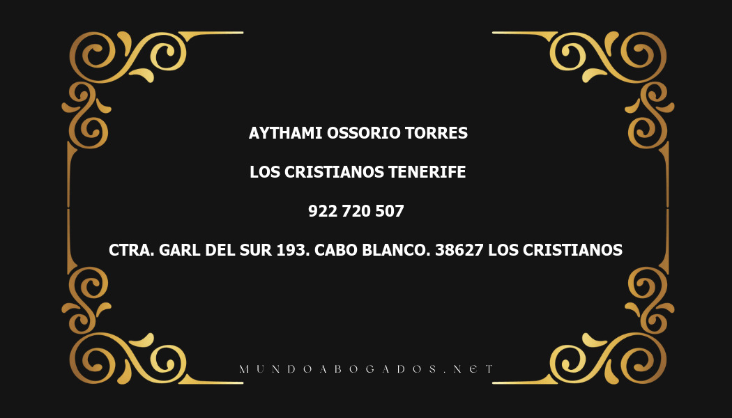 abogado Aythami Ossorio Torres en la localidad de Los Cristianos