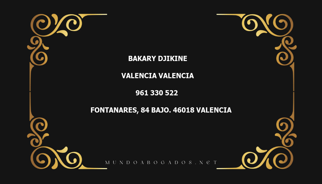 abogado Bakary Djikine en la localidad de Valencia