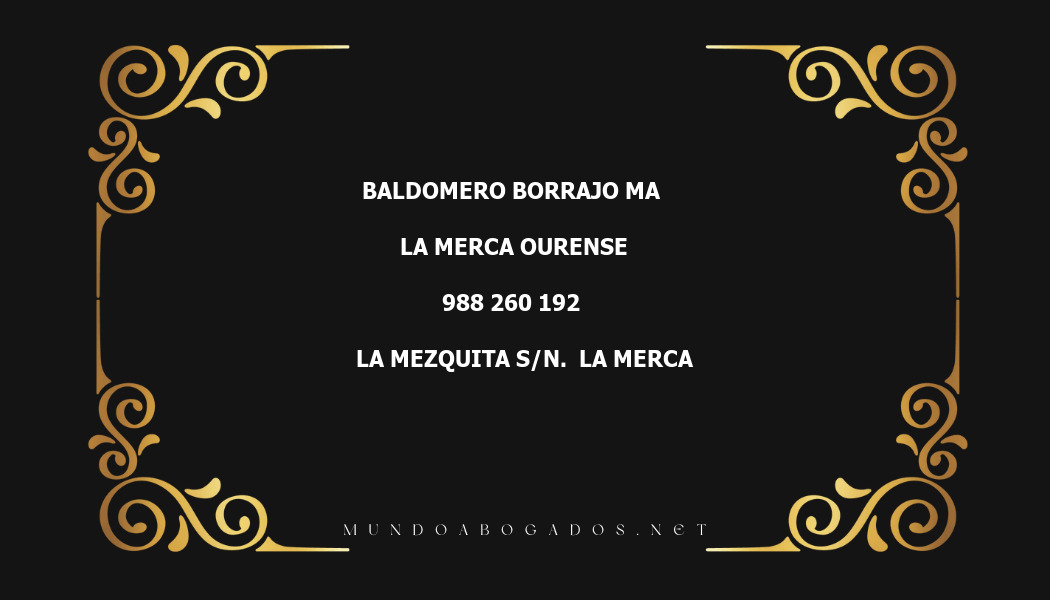 abogado Baldomero Borrajo Ma en la localidad de La Merca