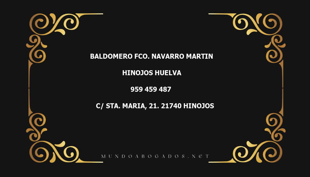 abogado Baldomero Fco. Navarro Martin en la localidad de Hinojos