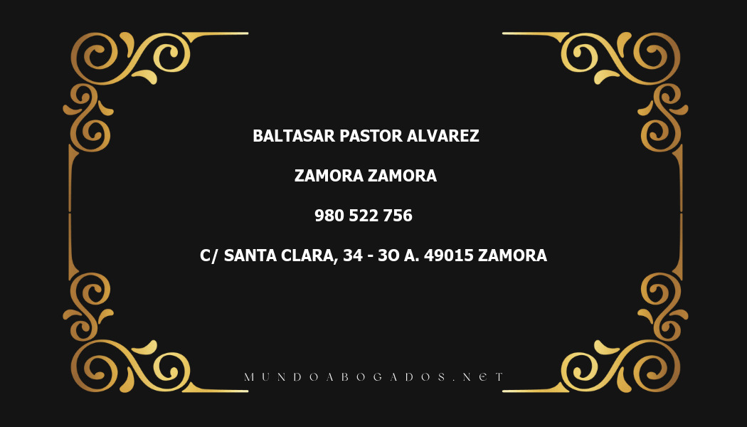 abogado Baltasar Pastor Alvarez en la localidad de Zamora