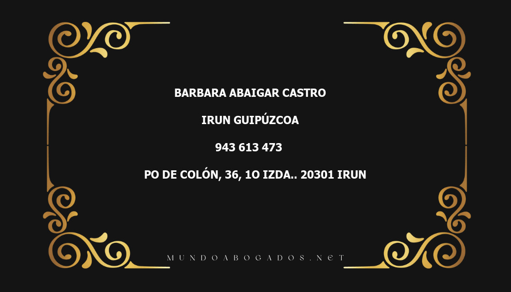 abogado Barbara Abaigar Castro en la localidad de Irun