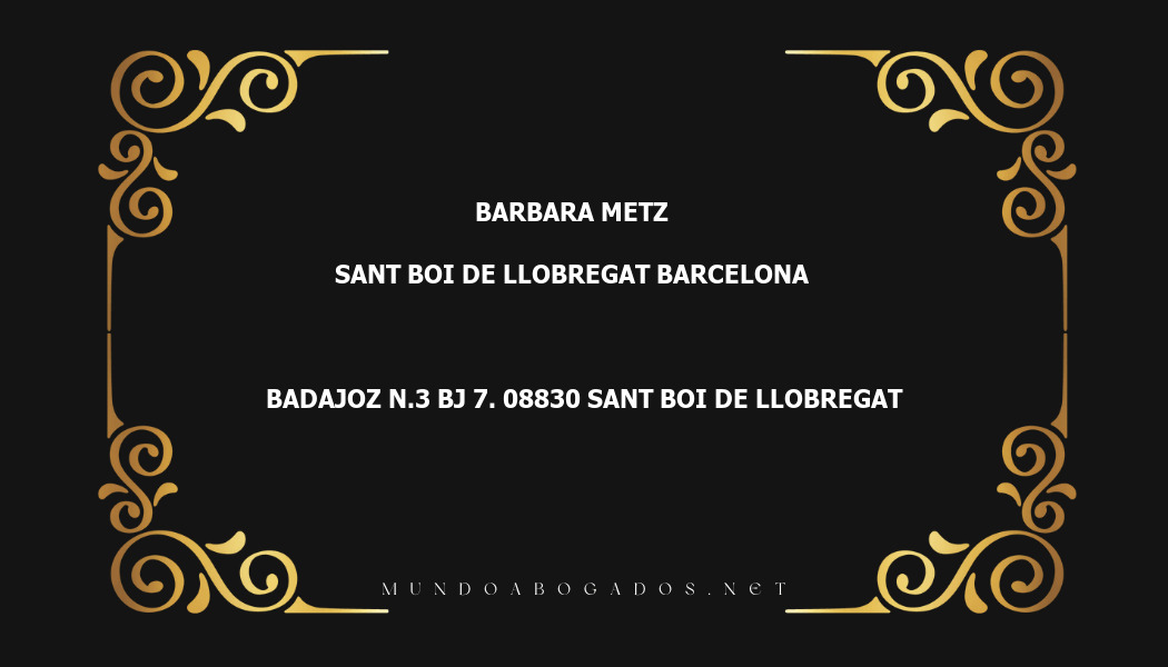 abogado Barbara Metz en la localidad de Sant Boi de Llobregat