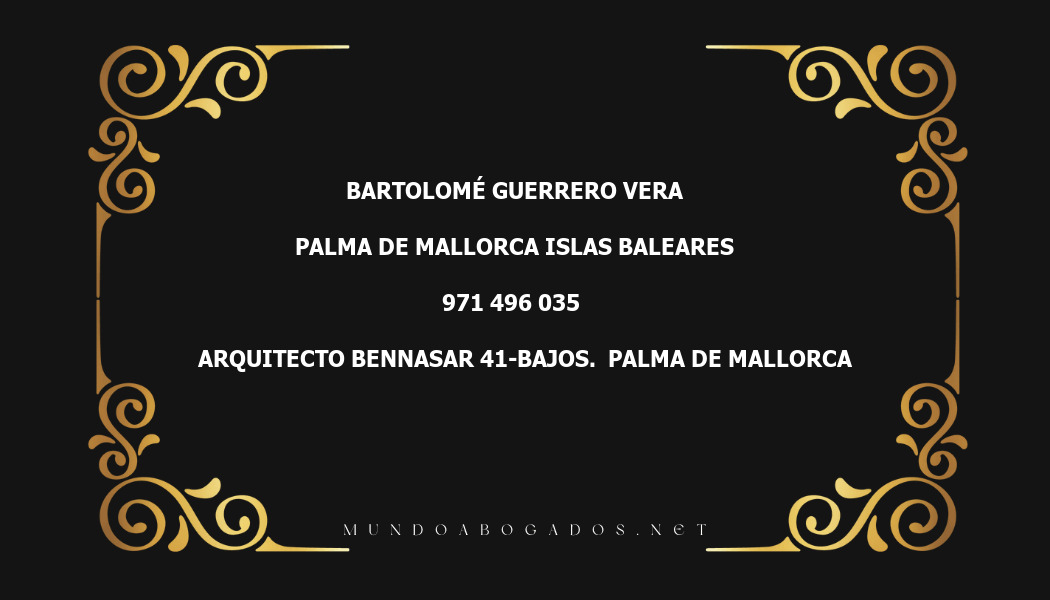 abogado Bartolomé Guerrero Vera en la localidad de Palma de Mallorca