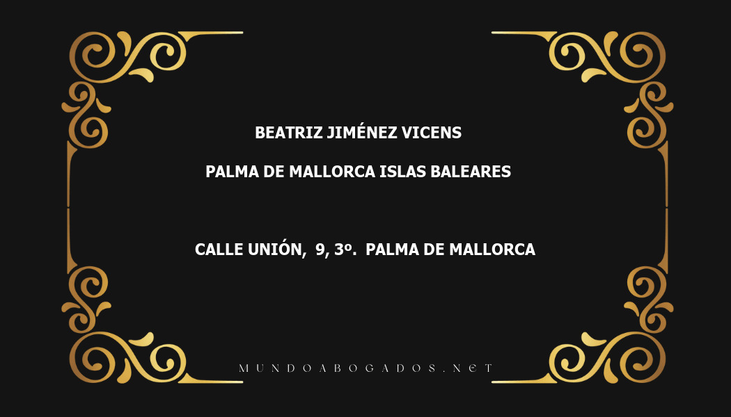 abogado Beatriz Jiménez Vicens en la localidad de Palma de Mallorca