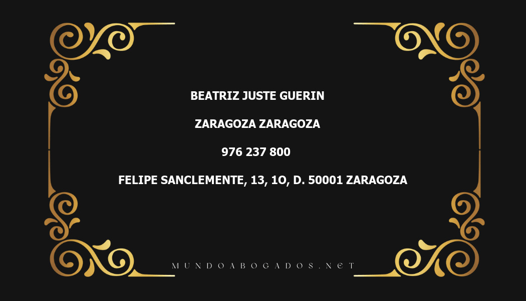 abogado Beatriz Juste Guerin en la localidad de Zaragoza