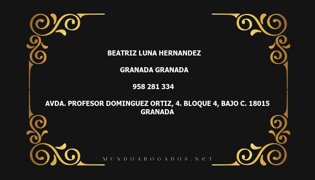 abogado Beatriz Luna Hernandez en la localidad de Granada