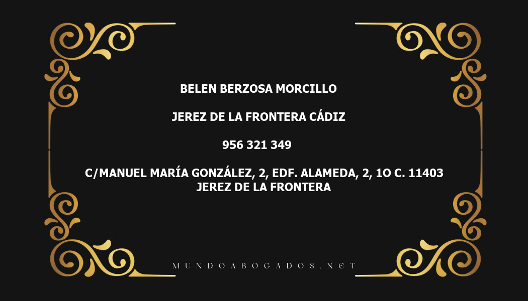 abogado Belen Berzosa Morcillo en la localidad de Jerez de la Frontera