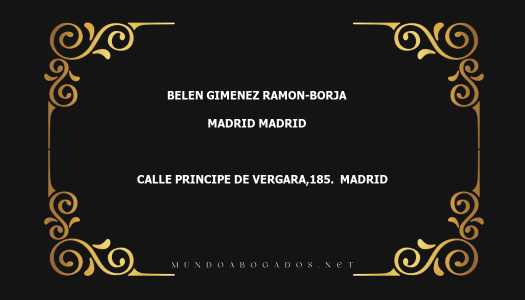 abogado Belen Gimenez Ramon-Borja en la localidad de Madrid