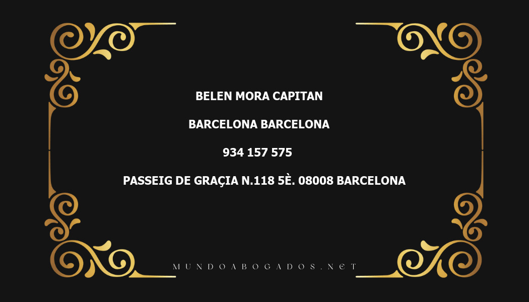 abogado Belen Mora Capitan en la localidad de Barcelona